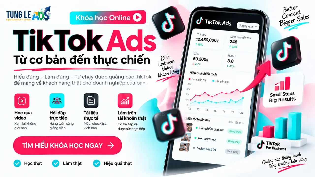 Khóa học Quảng cáo TikTok thực chiến online cho người mới